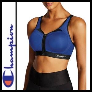 Champion Women's Zip Front Blue Sports Bra